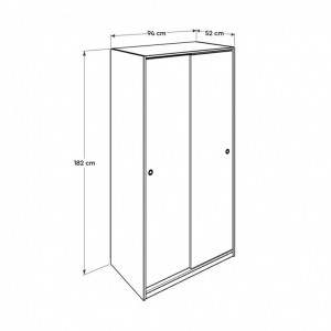 Dulap haine Model SWD-402-BB-2, Alb, 94x52x182 cm - Img 6