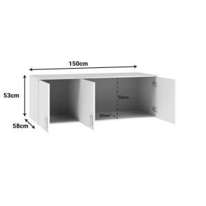 Dulap haine Royal, alb, 150x58x53 cm - Img 4