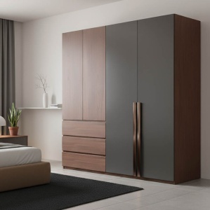 Dulap haine Sonlen, nuc/anthracite, 160x52x195 cm - Img 2