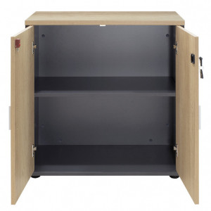 Dulap Model Lotus, Stejar/Gri inchis, 80x40x80 cm - Img 2