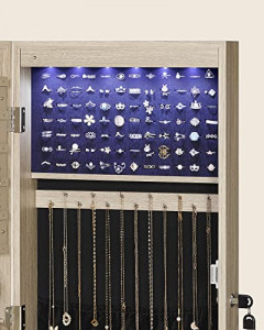 Dulap pentru bijuterii, Songmics, Bej-Maro, 120x10x36.7 cm - Img 5
