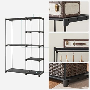 Dulap pentru haine, Songmics, Negru, 112x43x165 cm - Img 5