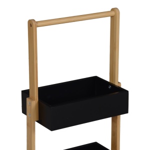 Etajeră Arvy, negru/natural, 32x20x75.5 cm - Img 3