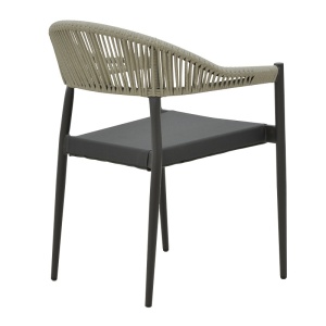 Fotoliu de exterior, Model Elation, culoare antracit, aluminiu si poliratan, 56x62x77 cm - Img 8