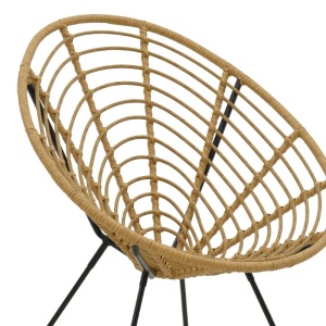 Fotoliu de exterior, Model Naoki, culoare natural si negru, metal si poliratan, 78x74x87 cm - Img 13