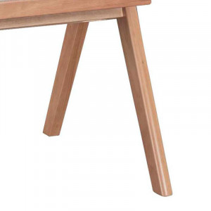 Fotoliu Winslow lemn de arbore de cauciuc, culoarea nuc - pvc ratan culoare lemn natural - material textil gri - Img 4