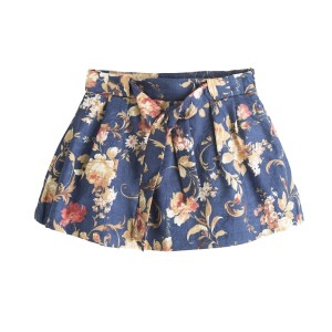 Fusta bleumarin cu flori Newness - Img 1