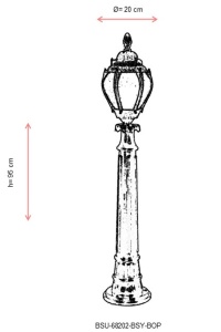 Lampadar de exterior BOP Alb 95x20 cm - Img 3