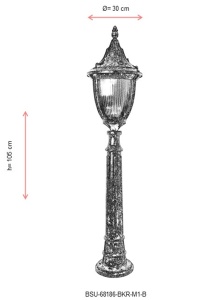 Lampadar de exterior M1B Negru 105x30 cm - Img 3