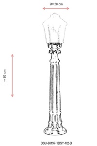 Lampadar de exterior M2B Negru 85x20 cm - Img 3