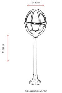 Lampadar de exterior M7BOP Alb 100x30 cm - Img 3