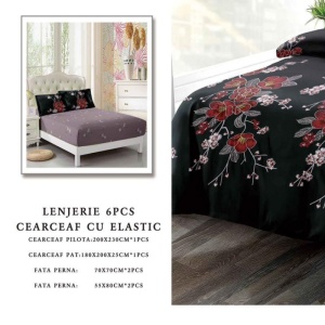 Lenjerie cu Elastic 180x200 cm, Gelin 6 Piese (Finet) - Img 2