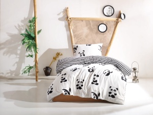 Lenjerie de pat 1 Persoana Model Panda