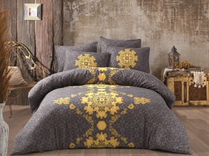 Lenjerie de pat 1 Persoana Model Saltanat Yellow