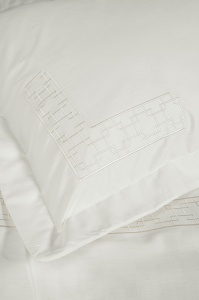 Lenjerie de pat dublu, Bumbac 100% Satinat Model Luxe Ecru - Img 3