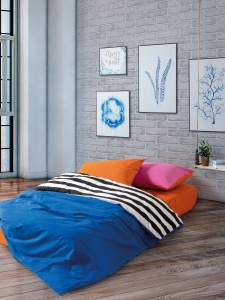 Lenjerie de pat dublu Model Dusk Blue