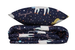 Lenjerie de pat dublu Model Magic Unicorn Dark Blue - Img 3