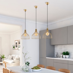 Lustra Cafu Auriu 25x25x123 cm - Img 3