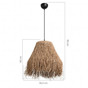 Lustra cu o singura lumina PWL-1126, E27 maro, 36.5x90 cm - Img 3