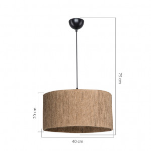 Lustra cu o singura lumina PWL-1184, E27 maro, 40x75 cm - Img 3
