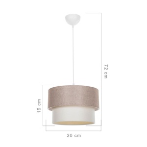 Lustra cu o singura lumina PWL-1194, E27 bej, 30x72 cm - Img 3