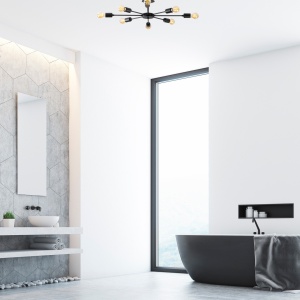 Lustra Ray Negru 78x78x19 cm - Img 1