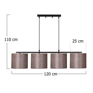 Lustra Valiz Negru 110x25x120 cm - Img 3