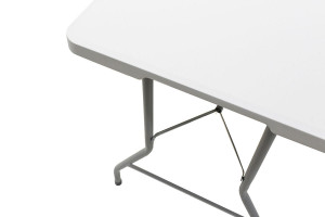 Masa de camping pliabila profesionala Rodeo cadru metalic, gri deschis 183x76x74 - Img 7