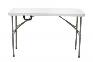Masa de camping pliabila profesionala Rodeo cu cadru metalic, gri deschis 122x60x74cm - Img 4