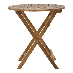 Masă de exterior pliabila, Model Capruva, culoare natural, lemn masiv de salcam, D70x74 cm - Img 8