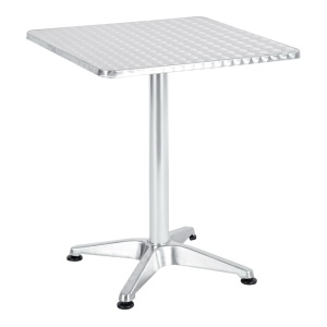 Masa de gradina, Model Lazo, culoare crom, aluminiu cromat, 60x60x70 cm - Img 1