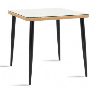 Masa de Gradina Naoki Negru - Natural 80x80x78 cm - Img 1