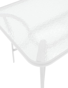 Masă grădină, Pako World, model Ensure, Metal si Sticla Securizata, Alb, 120 x 70 x 70 cm - Img 5