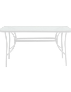 Masă grădină, Pako World, model Ensure, Metal si Sticla Securizata, Alb, 120 x 70 x 70 cm - Img 3