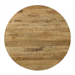 Masa Model Frankie, 150x150x77 cm, Nuc/Negru, Blat lemn masiv - Img 3