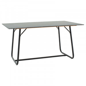 Masa Model Kaiser, 150x90x75 cm, Negru marmorat/Negru - Img 1