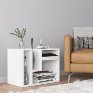 Masuta Auxiliara Model Enzo, 60x35x45 cm, Alb - Img 1