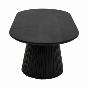 Măsuță de cafea Aithra, din lemn masiv, Negru, 120 × 60 × 42 cm - Img 4