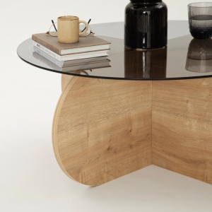 Măsuţă de cafea Bubble Stejar 75x35x75 cm - Img 9