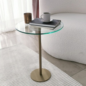 Masuta de Cafea Model Cain, 40x40x50 cm, Auriu, Blat Sticla securizata - Img 10