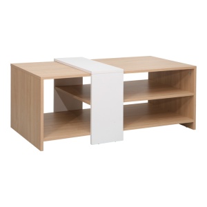 Masuta de Cafea Model Cozeto, Natur/Alb, 100x53x41.5 cm