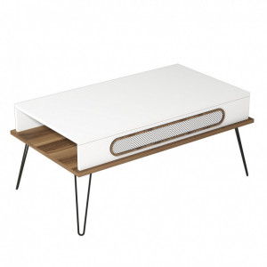 Masuta de Cafea Model Donovan, 105x56x45.8 cm, Alb - Img 3