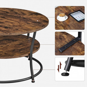 Masuta de Cafea Model Emely, 80x80x45 cm, Maro Rustic - Img 5