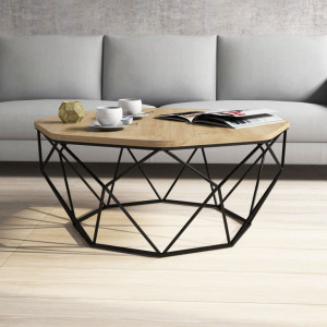 Masuta de Cafea Model Kent, 90x90x38 cm, Stejar - Img 2