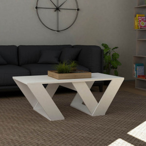 Masuta de Cafea Model Krueger, 110x60x40 cm, Alb - Img 2