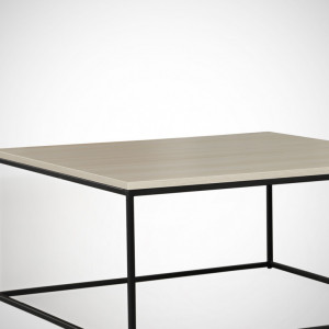 Masuta de Cafea Model Lin, 75x75x43 cm, Stejar/Negru - Img 4