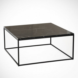 Masuta de Cafea Model Mayer, 75x75x43 cm, Negru marmorat - Img 2