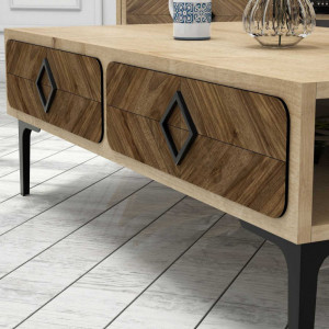 Masuta de Cafea Model Pitts, 105x60x34.6 cm, Stejar - Img 3
