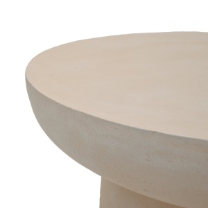 Măsuță de cafea Nuebo, cu design sculptural, Crem, Ø70 × 40 cm - Img 3