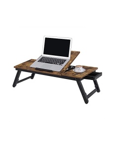 Măsuta pentru laptop, Songmics, Maro Rustic, 71 x 35 x 23 cm - Img 6